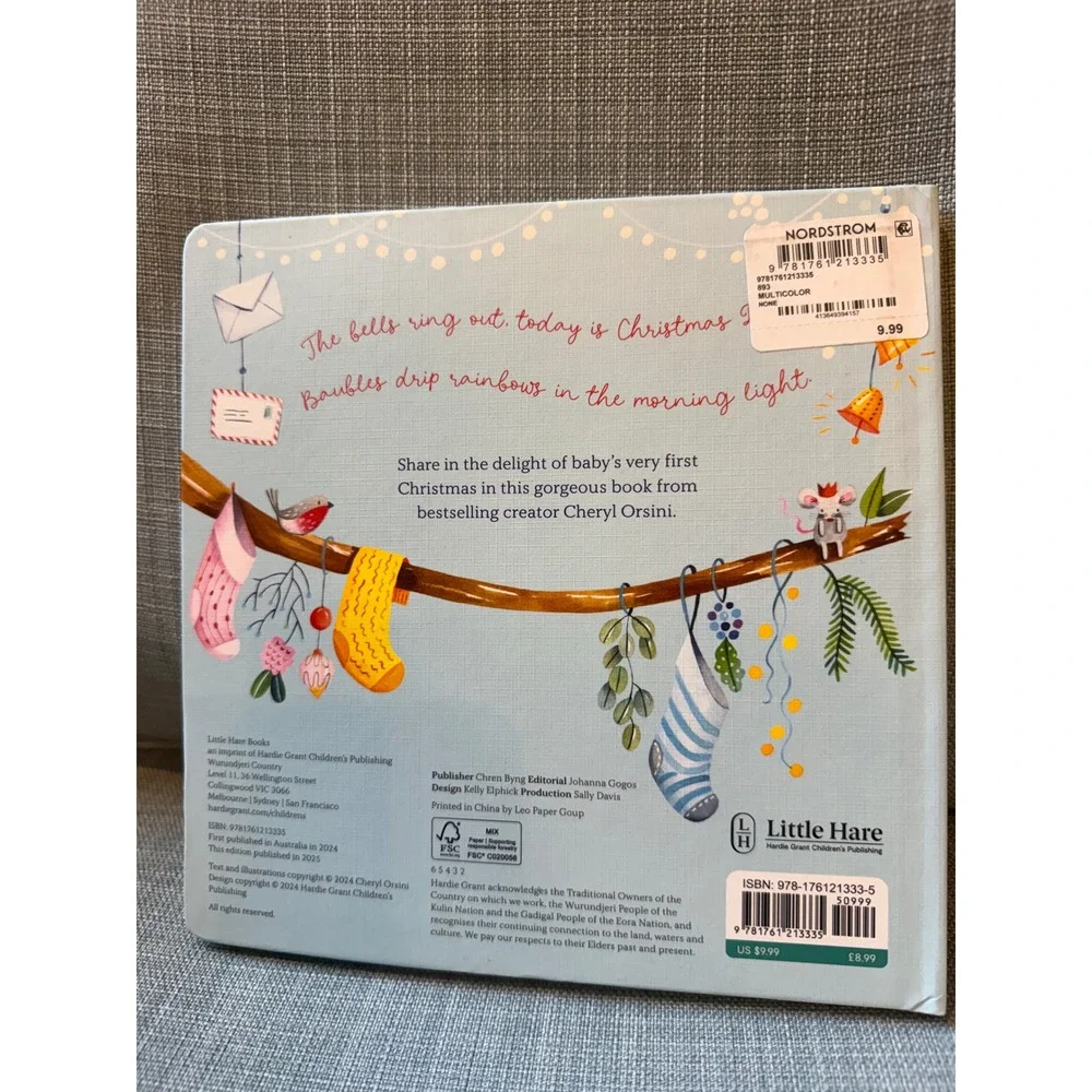 Baby's First Christmas Board Book Cheryl Orsini Little Hare Books 9781761213335